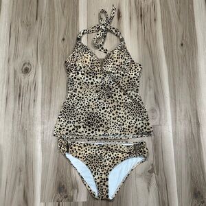 Victoria’s Secret Leopard Tankini Two Piece Swimsuit Women’s Small